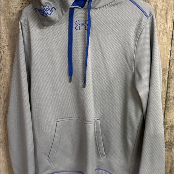 Under Armour Gray Hoodie with Blue Accents - Picture 1 of 2